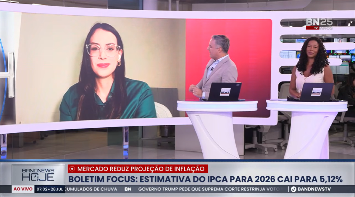 Karen Focchesatto participa da BandNews TV e comenta perspectivas para a inflação